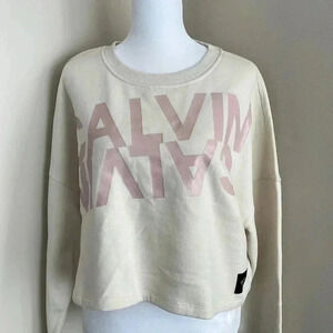 Calvin Klein Performance Stacked Logo Long Sleeve Cropped Pullover​​